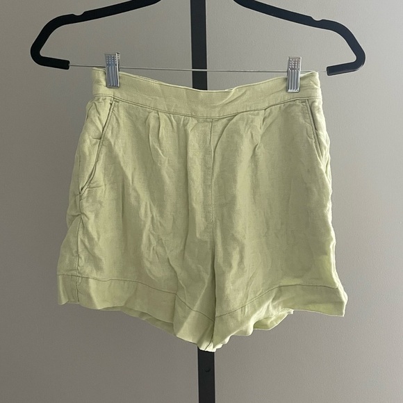 Abercrombie & Fitch Lime Green Linen Pull On Shorts Size Small - Picture 1 of 4